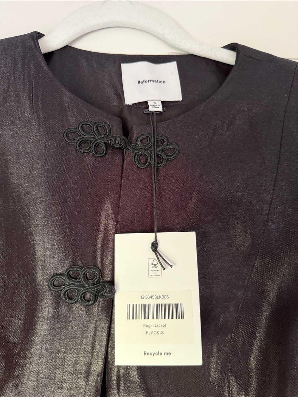 Reformation Regin Black Women's Tailored Jacket - Picture 3 of 3